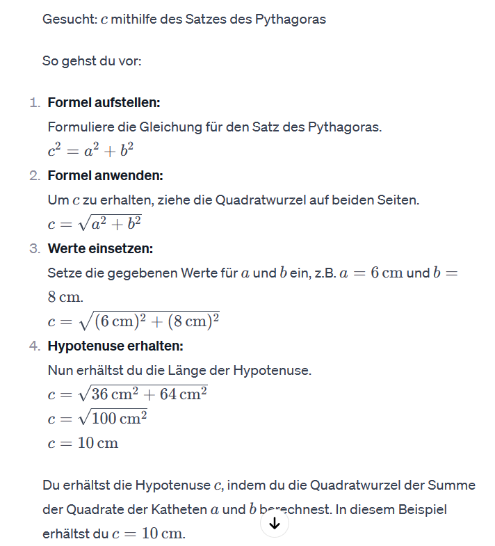 Hypotenuse Berechnen Mit Winkel Und Ankathete